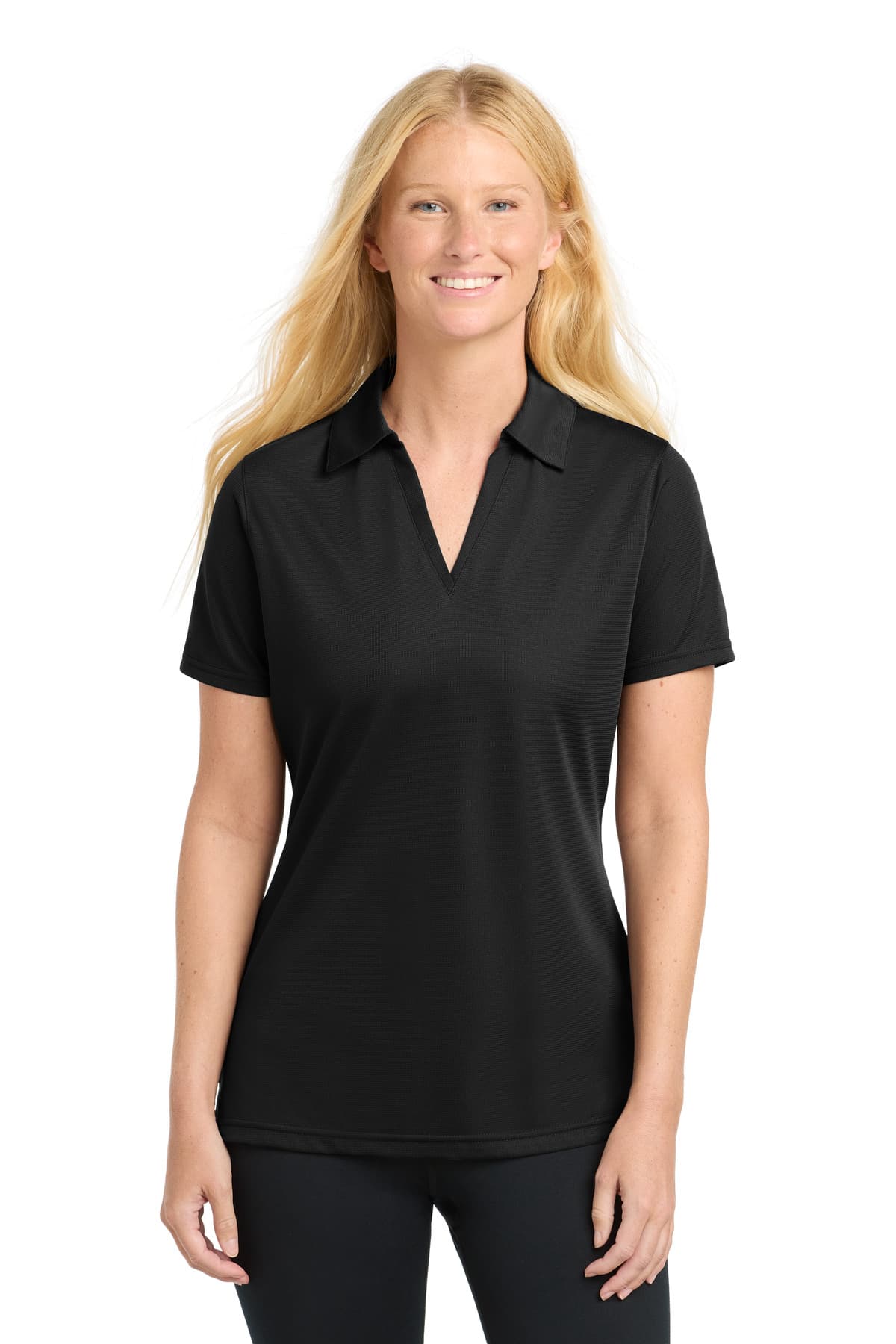 Sport-Tek ® Women's PosiCharge ® Active Textured Polo — Black