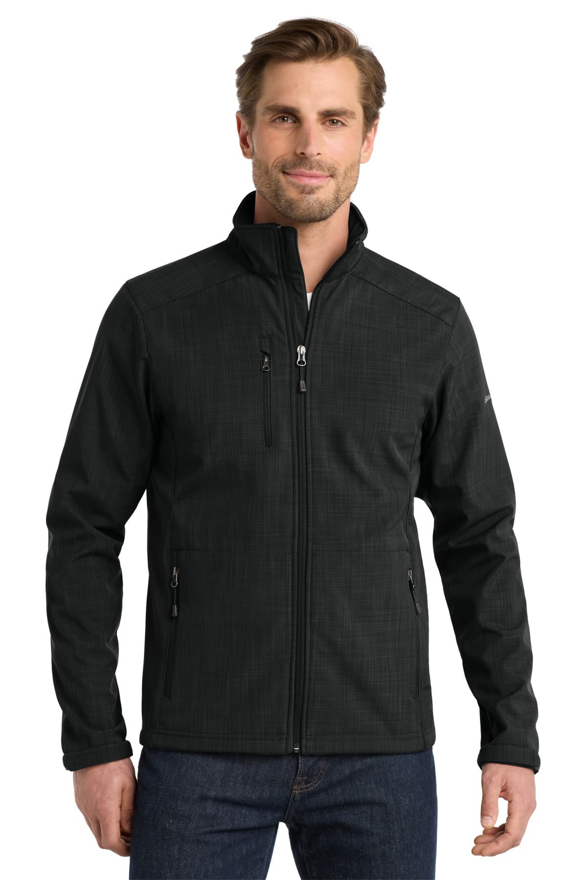 Eddie Bauer ® Shaded Crosshatch Soft Shell Jacket — Black