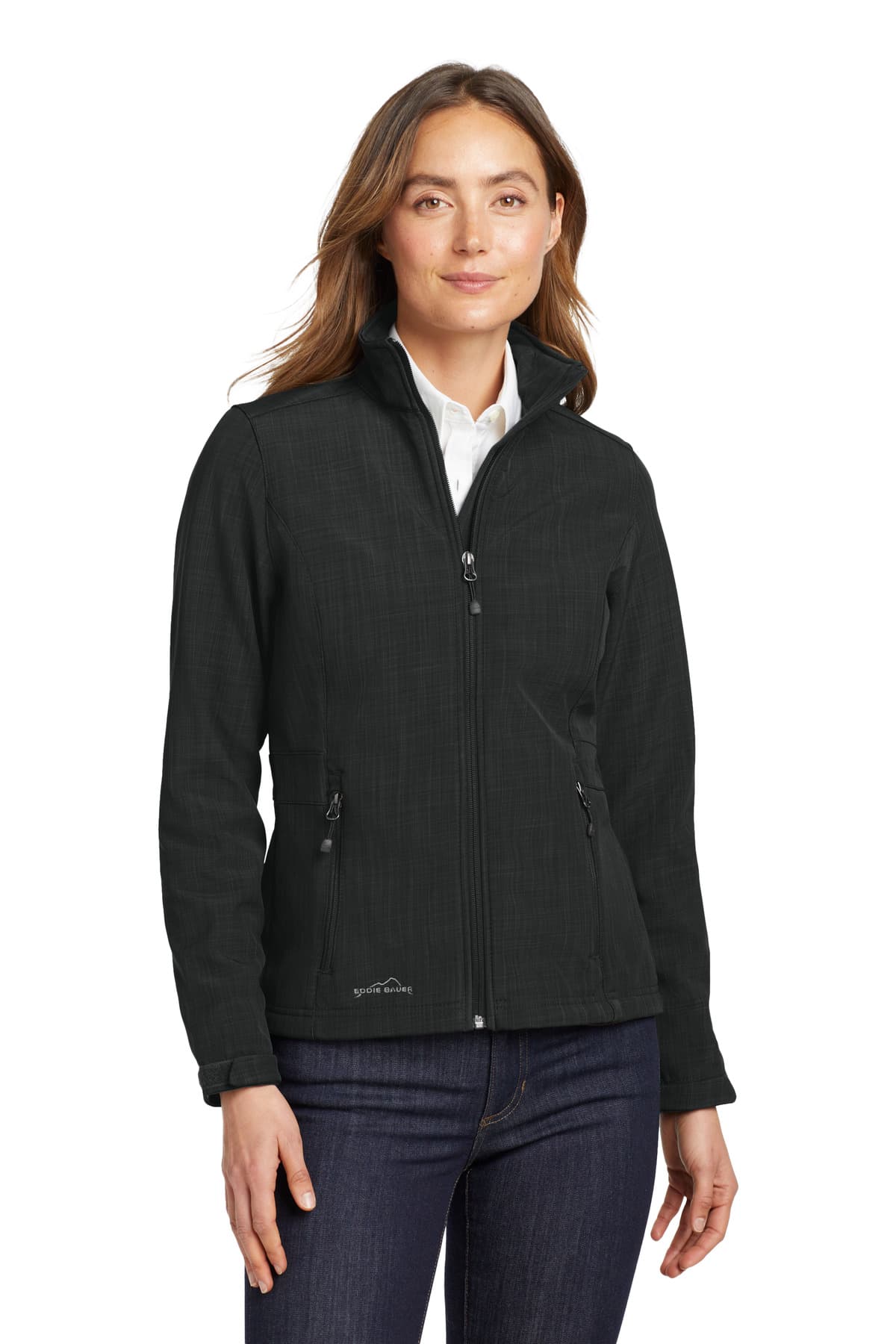 Eddie Bauer ® Women's Shaded Crosshatch Soft Shell Jacket — Black