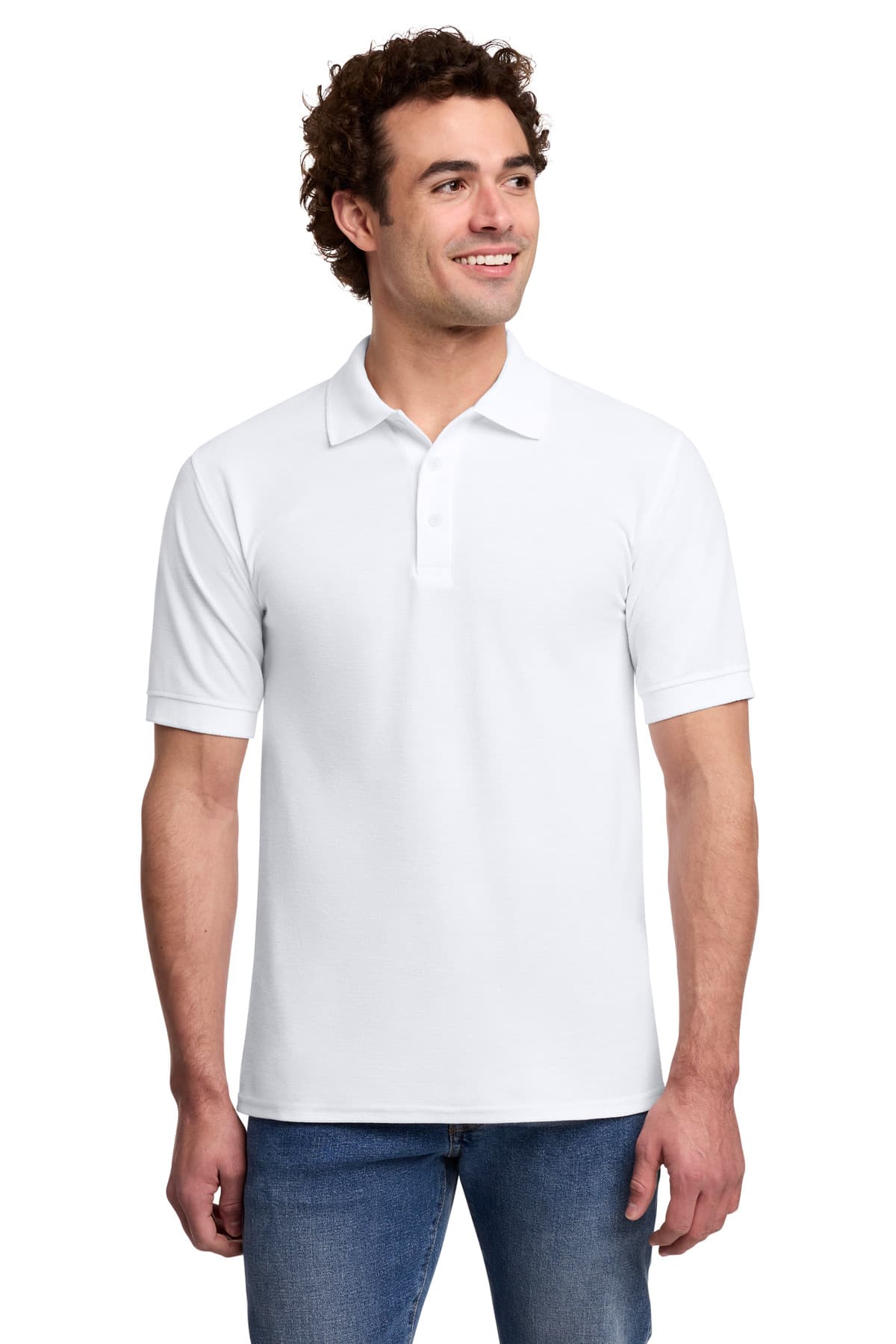Port & Co  Core Blend Pique Polo — White