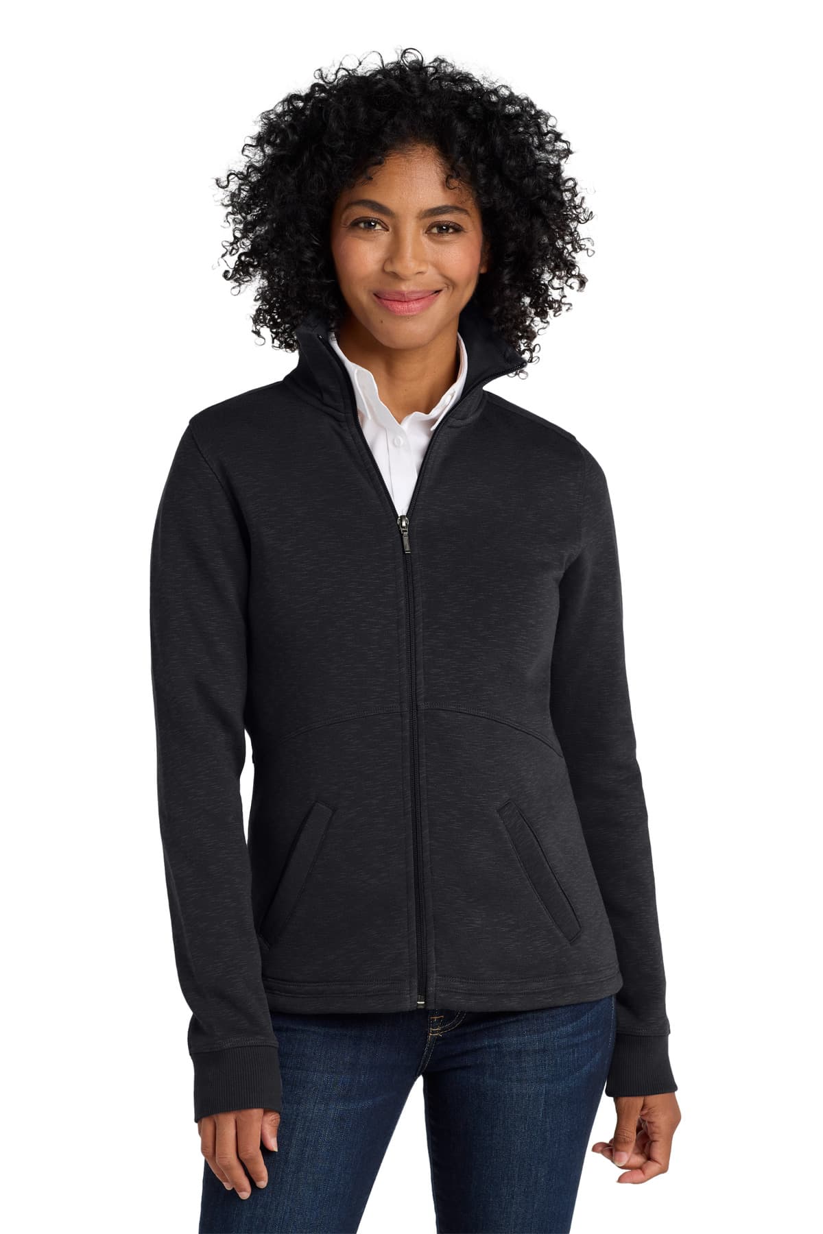 Port Authority ® Women's Slub Fleece Full-Zip Jacket