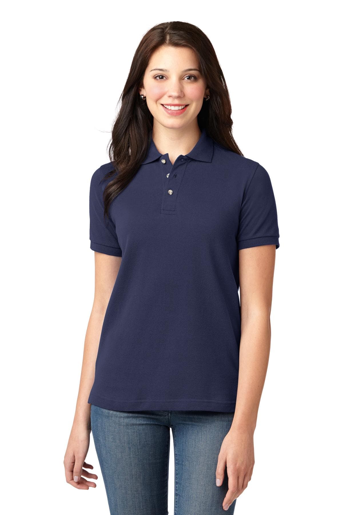 Port Authority ® Women's Heavyweight Cotton Pique Polo — Navy