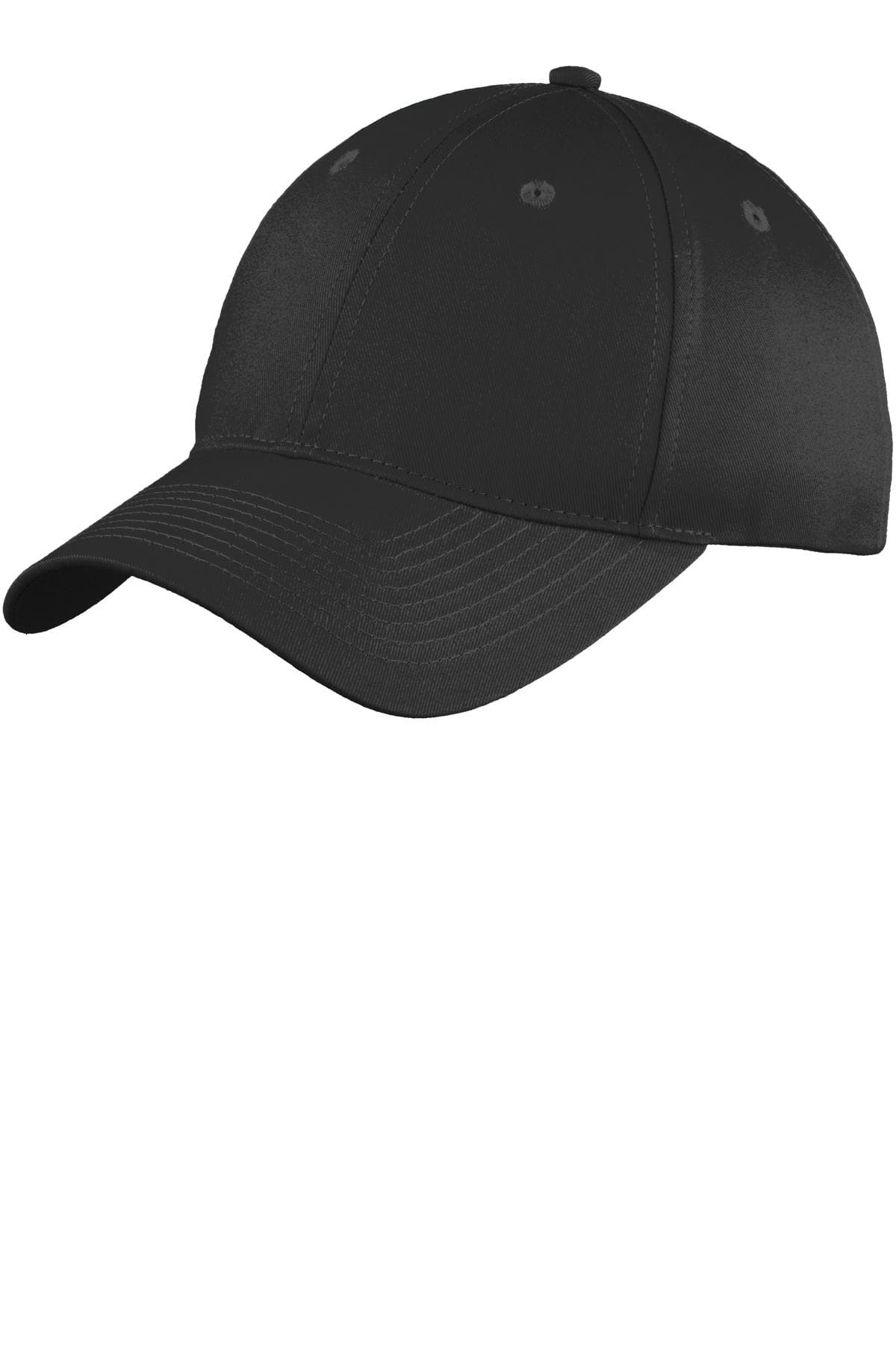 Port Authority ® Youth Six-Panel Unstructured Twill Cap — Black