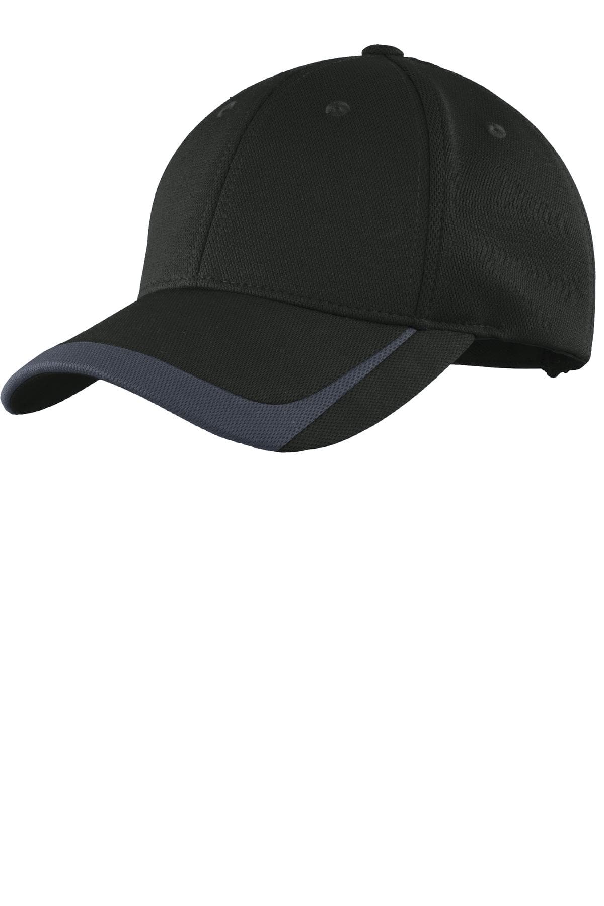 Sport-Tek ® Pique Colorblock Cap — Black/ Graphite