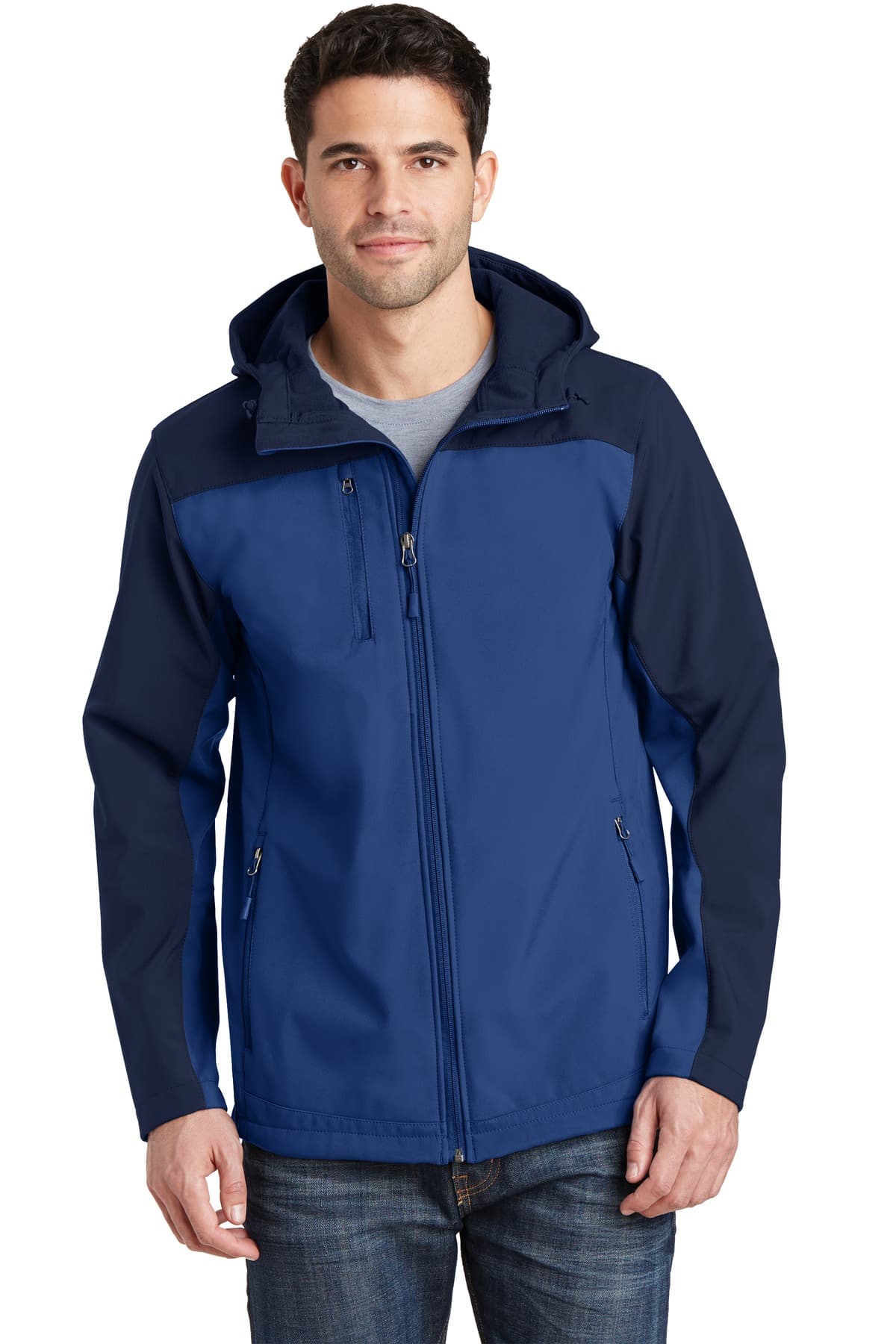 Port Authority ® Hooded Core Soft Shell Jacket — Night Sky Blue/ Dress Blue Navy