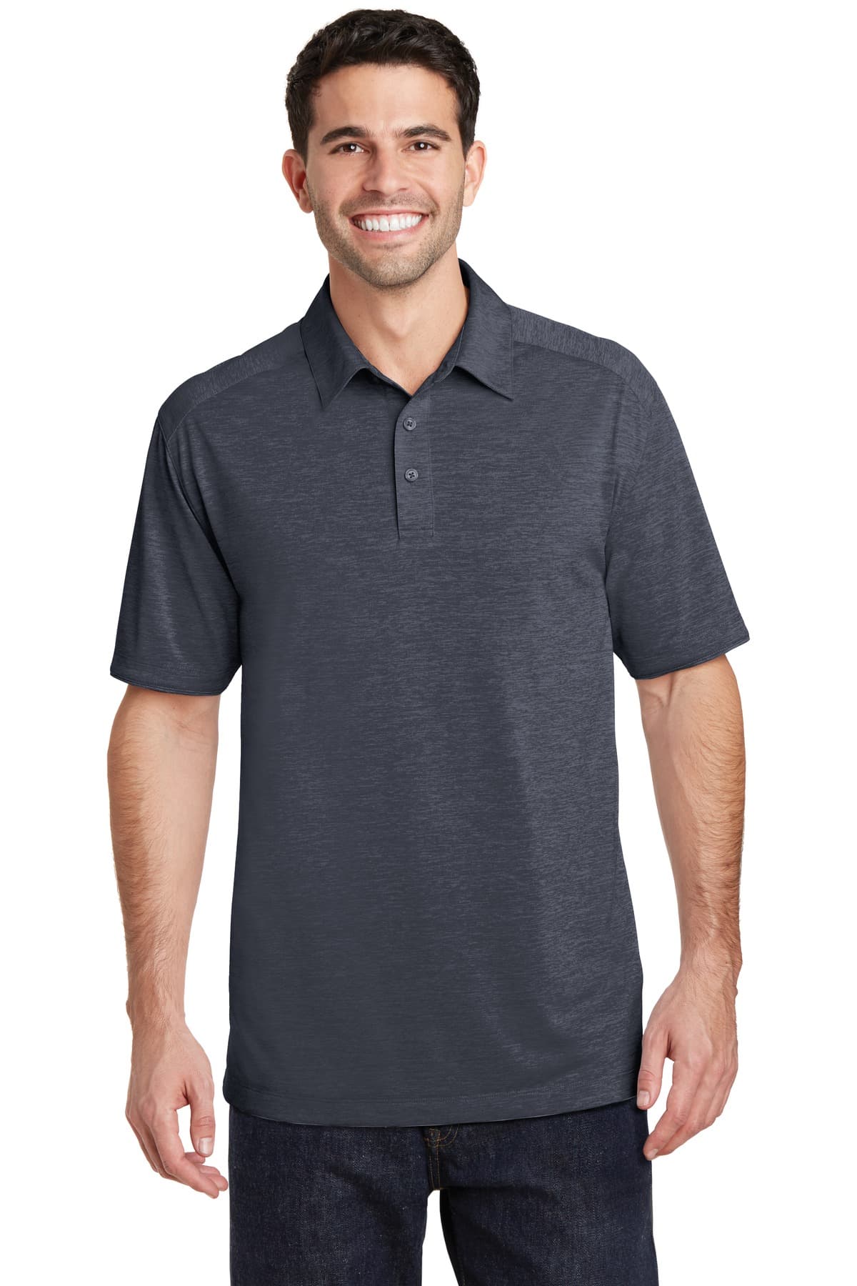 Port Authority ® Digi Heather Performance Polo — Dark Grey