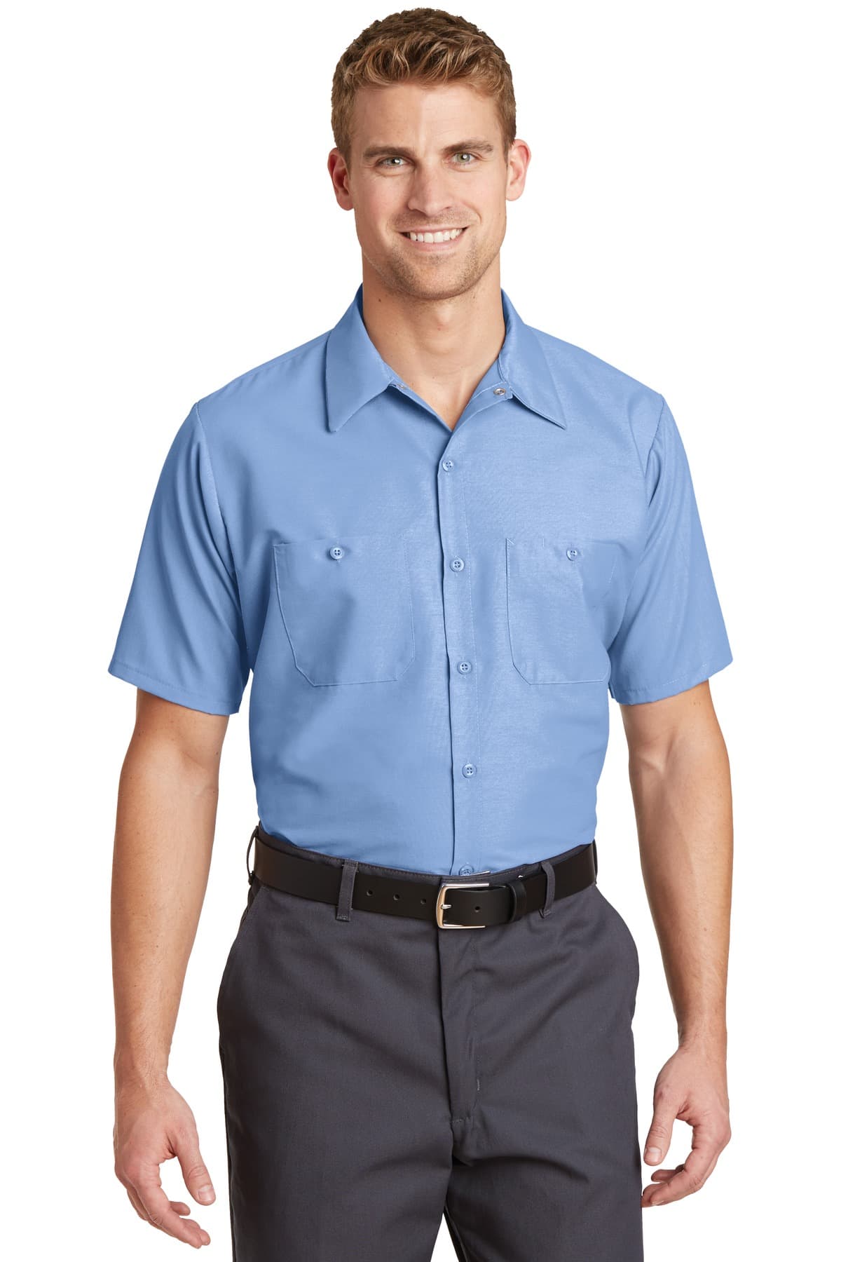 Red Kap ® Short Sleeve Industrial Work Shirt — Light Blue