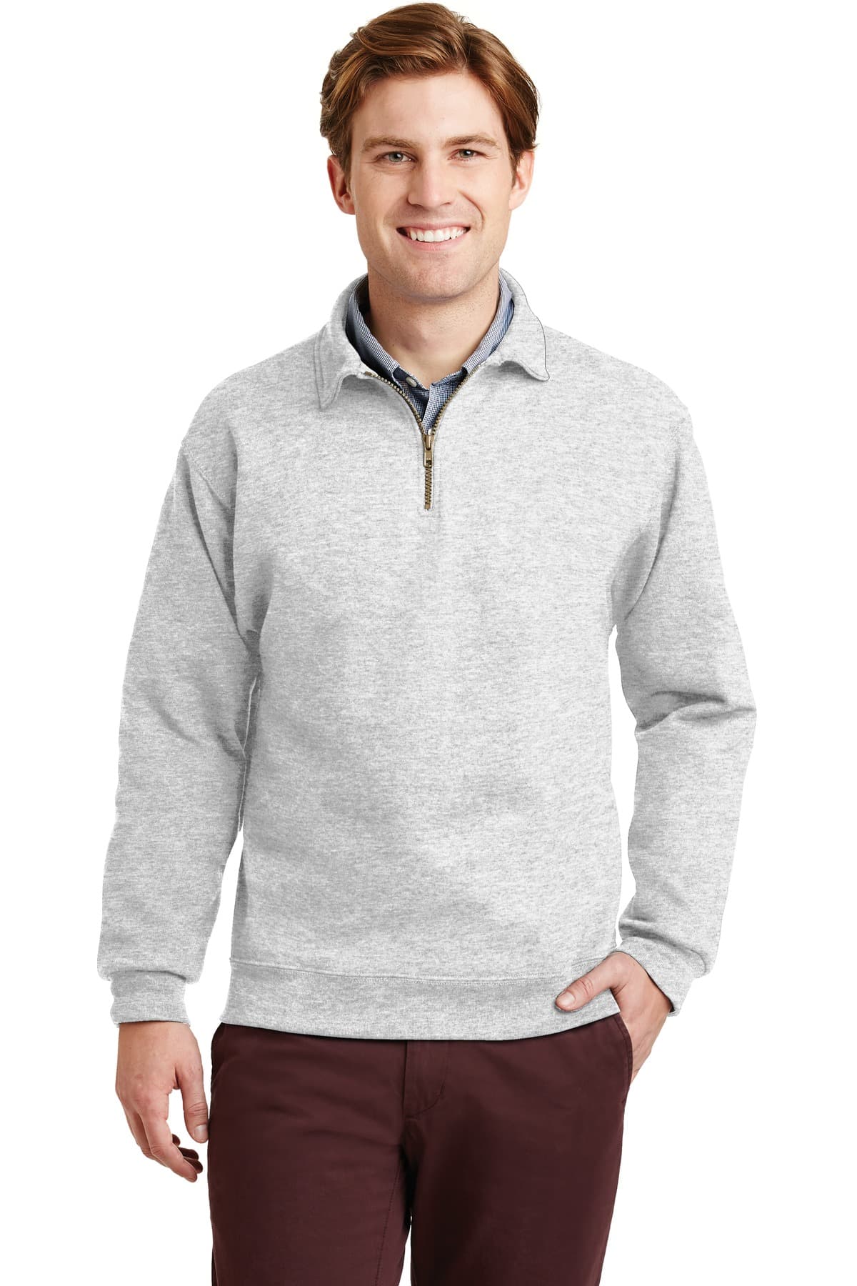Jerzees ® Super Sweats ® NuBlend ® - 1/4-Zip Sweatshirt with Cadet Collar — Ash