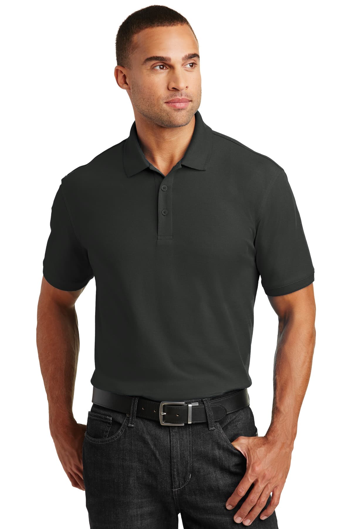 Port Authority ® Tall Core Classic Pique Polo — Deep Black