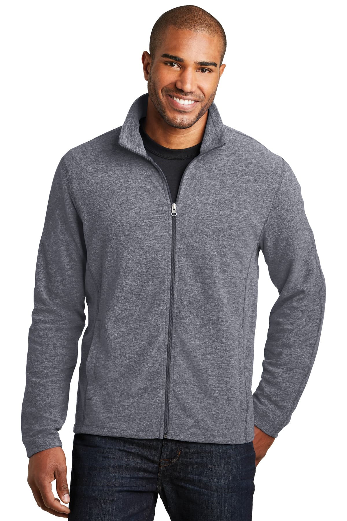 Port Authority ® Heather Microfleece Full-Zip Jacket
