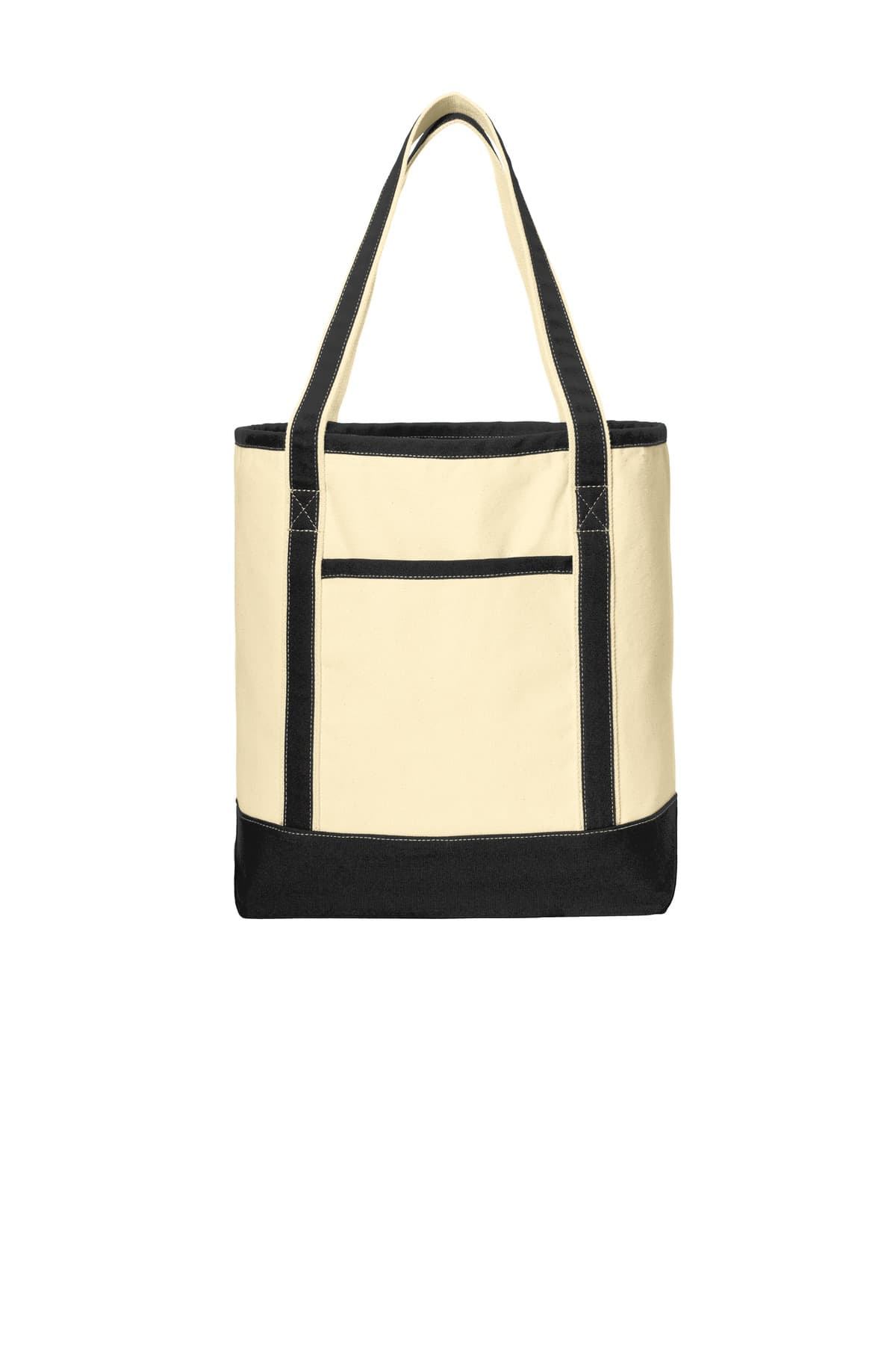 Port Authority ® Large Cotton Canvas Tote — Natural/ Black