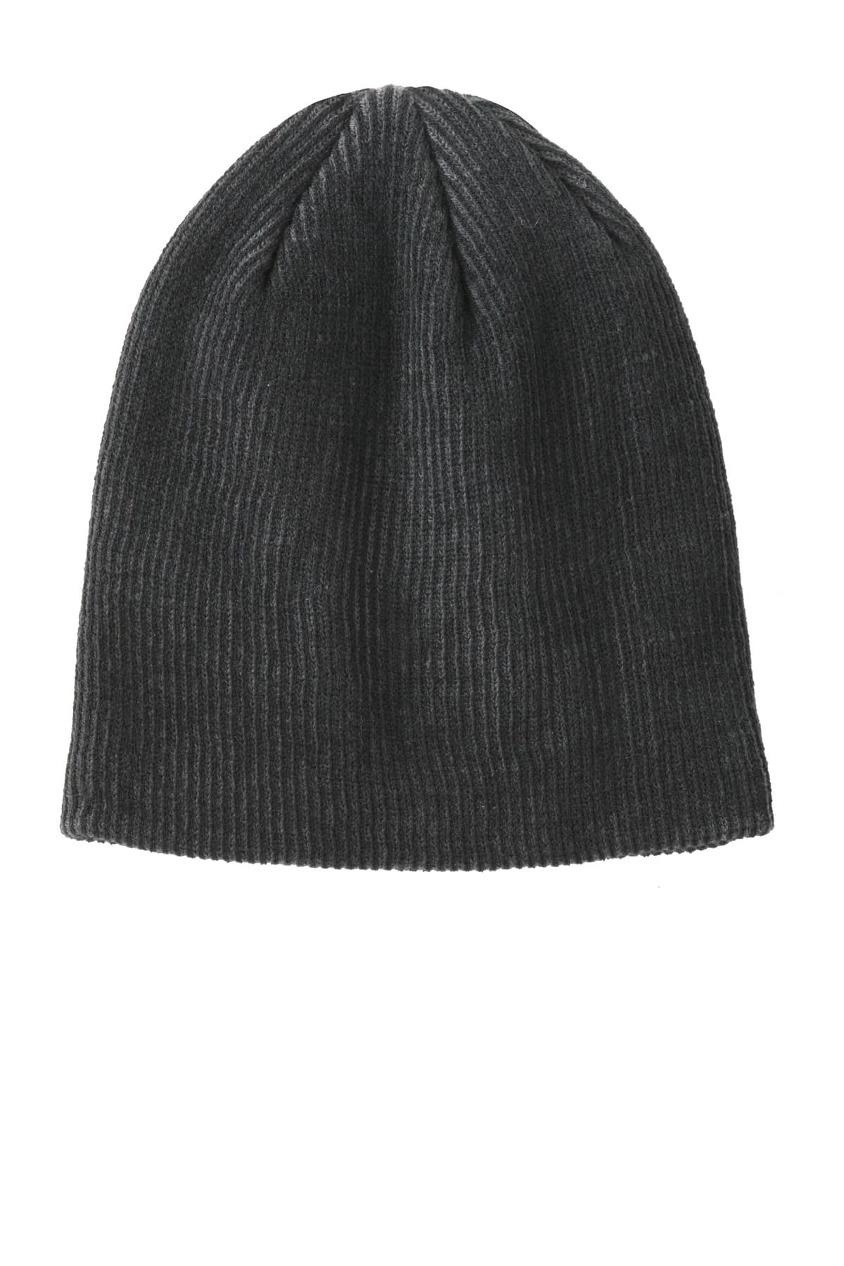 Port Authority ® Rib Knit Slouch Beanie — Black/ Iron Grey