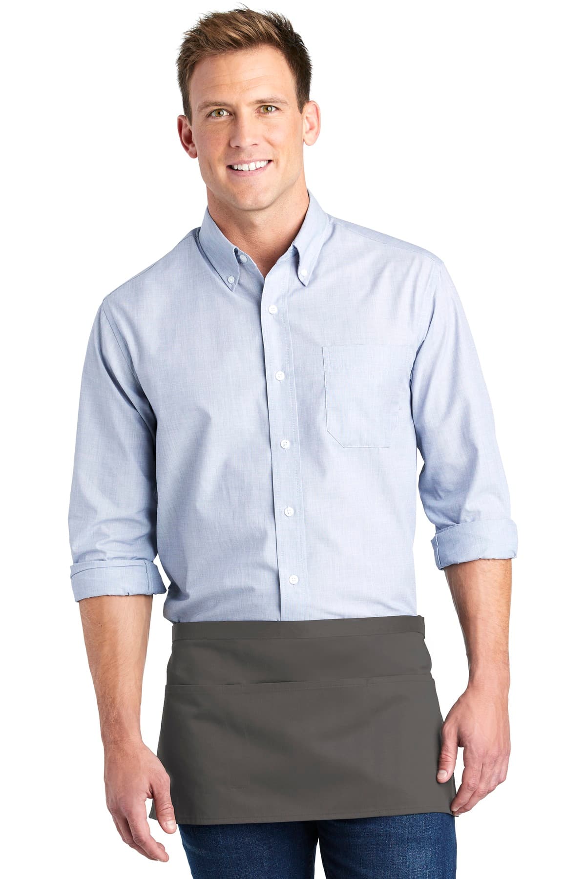 Port Authority ® Three-Pocket Waist Apron — Charcoal