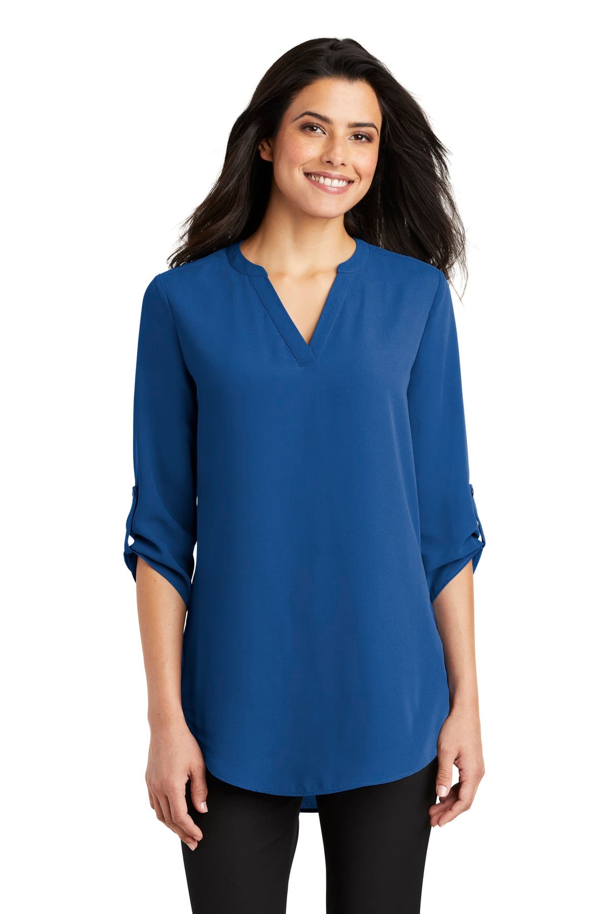 Port Authority ® Women's 3/4-Sleeve Tunic Blouse — True Blue