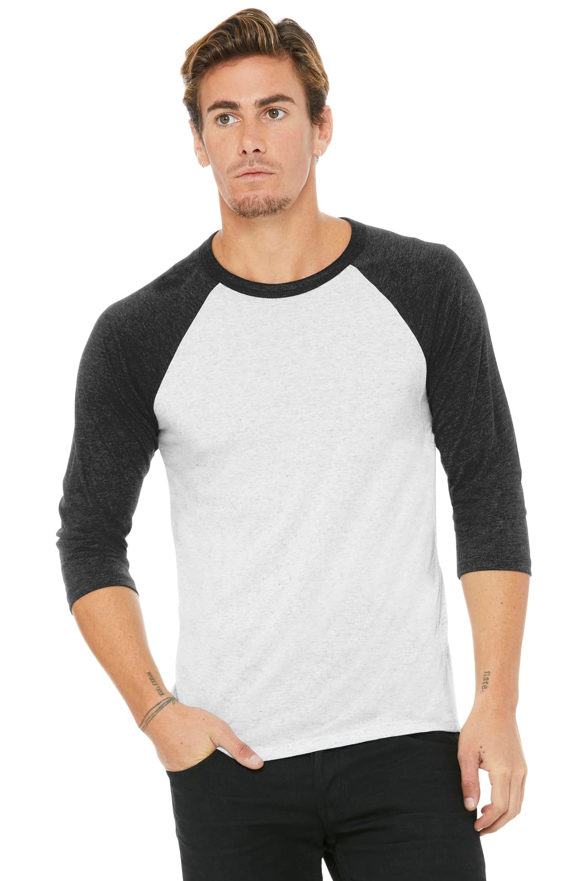 BELLA+CANVAS ® Unisex 3/4-Sleeve Baseball Tee