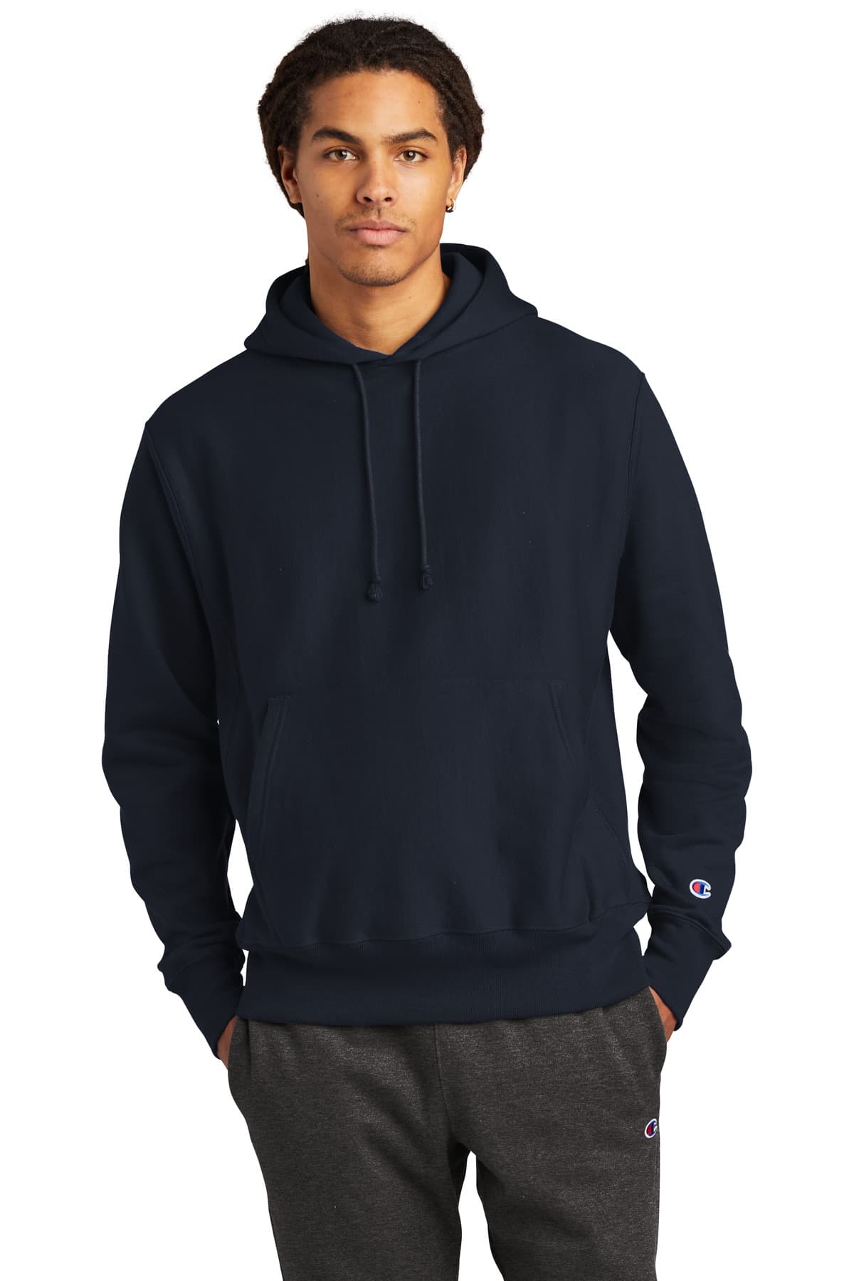 Champion ® Reverse Weave ® Hooded Sweatshirt — Navy