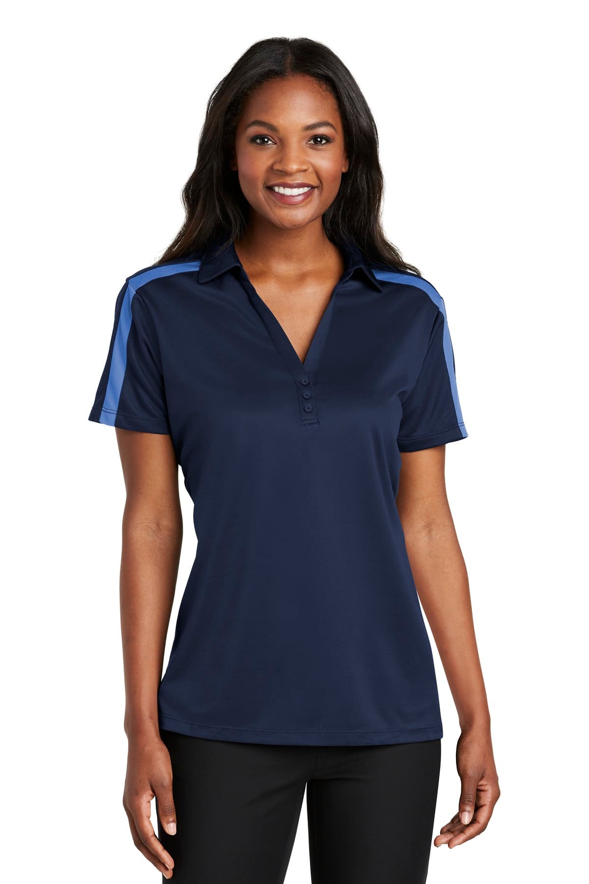 Port Authority ® Women's Silk Touch Performance Colorblock Stripe Polo