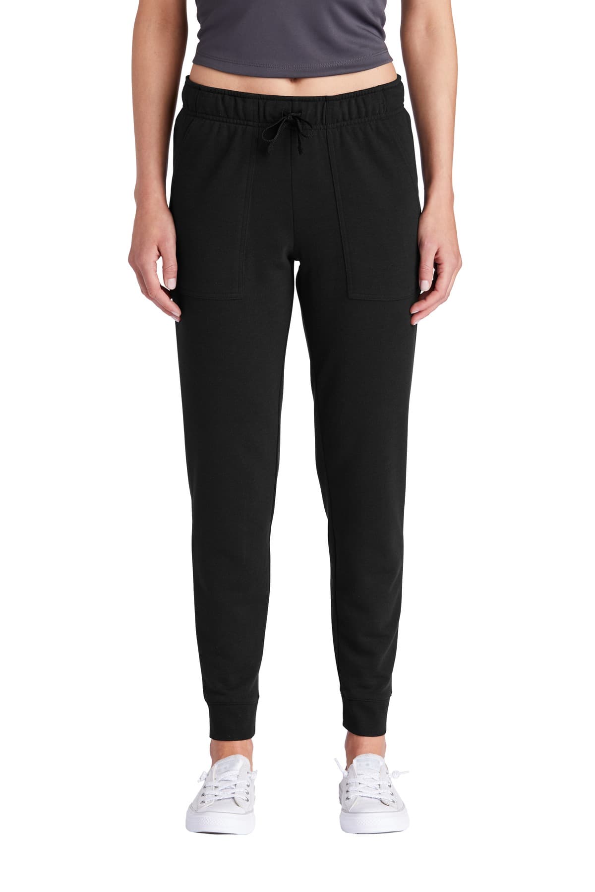 Sport-Tek ® Women's PosiCharge ® Tri-Blend Wicking Fleece Jogger — Black Triad Solid
