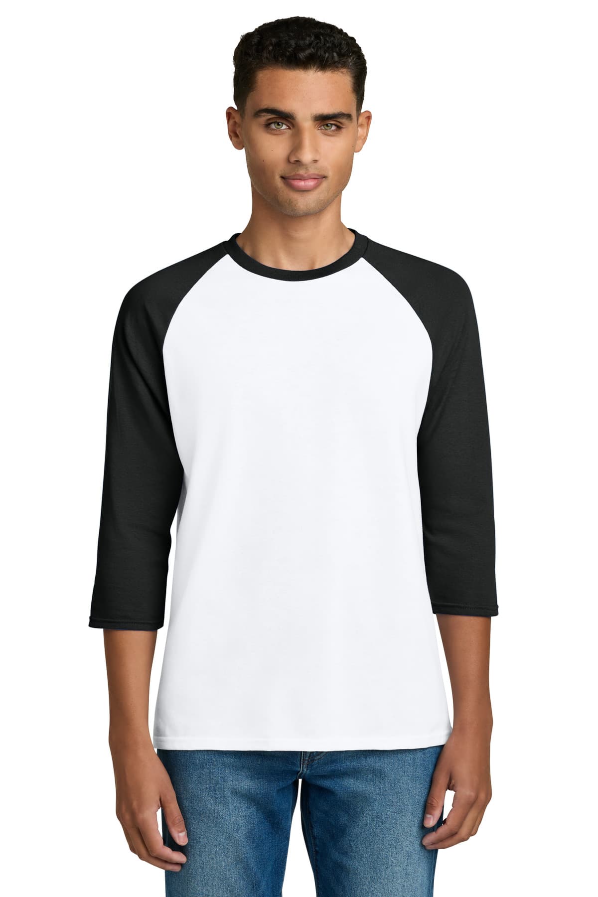 Gildan ® Heavy Cotton ™ 3/4-Sleeve Raglan T-Shirt — White/ Black