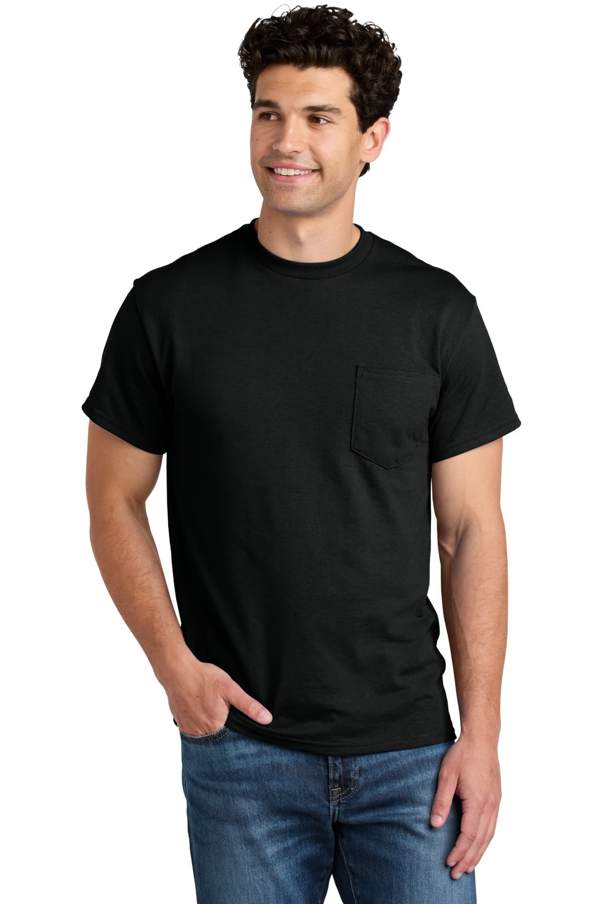 Gildan ® - DryBlend ® 50 Cotton/50 Poly Pocket T-Shirt — Black