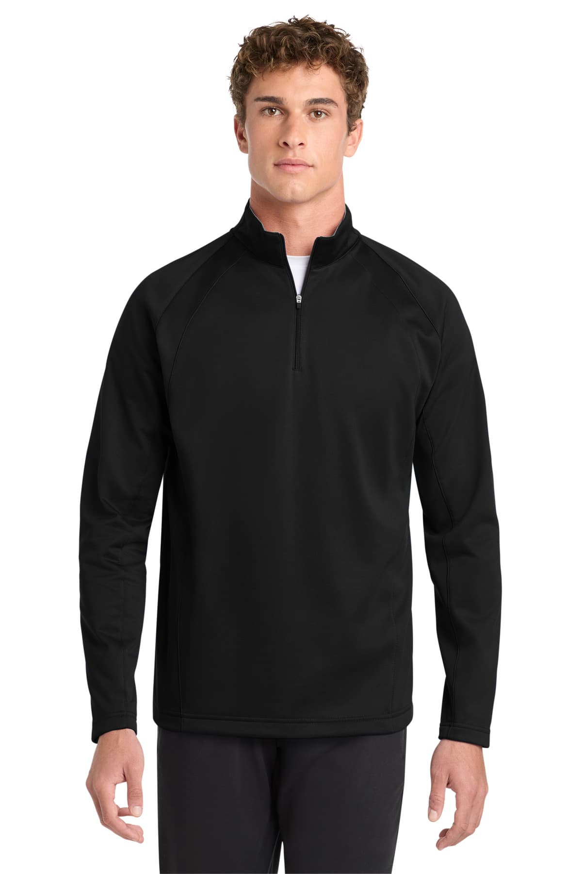 Sport-Tek ® Sport-Wick ® Fleece 1/4-Zip Pullover — Black/ Silver
