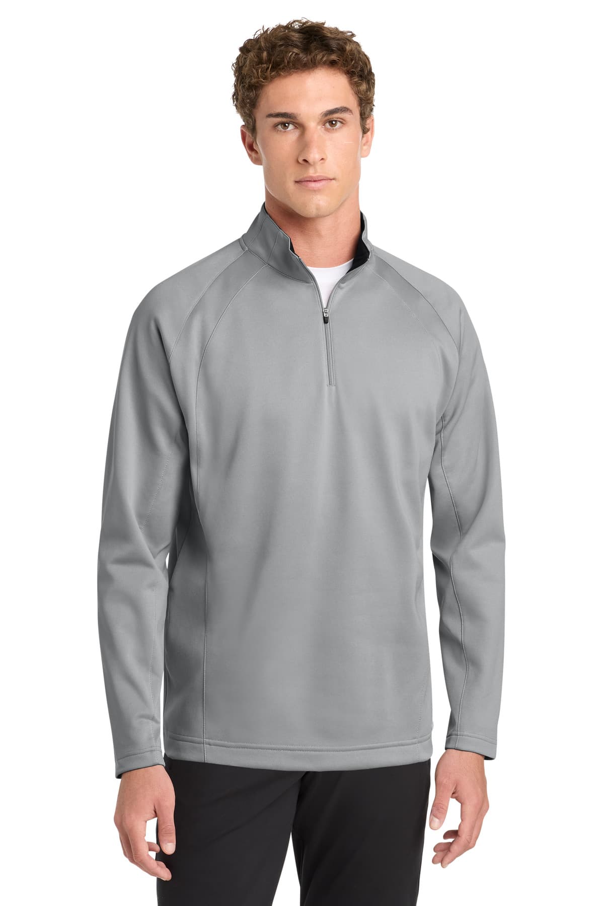 Sport-Tek ® Sport-Wick ® Fleece 1/4-Zip Pullover — Silver/ Black