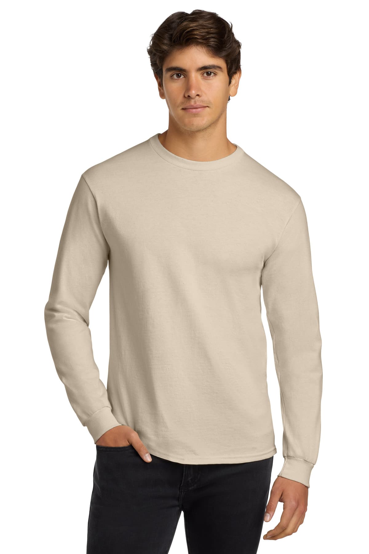 Gildan ® - Ultra Cotton ® 100% US Cotton Long Sleeve T-Shirt — Natural