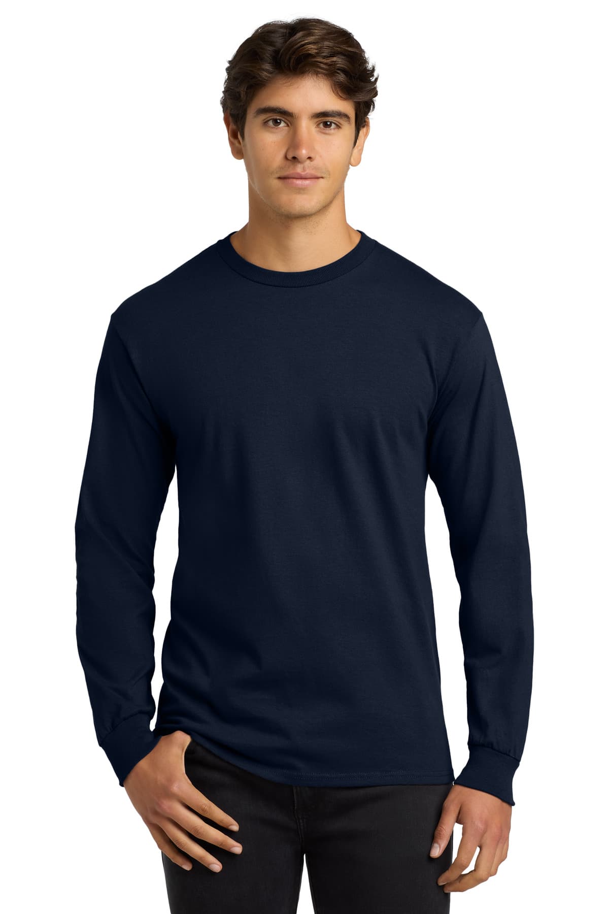 Gildan ® - Ultra Cotton ® 100% US Cotton Long Sleeve T-Shirt — Navy