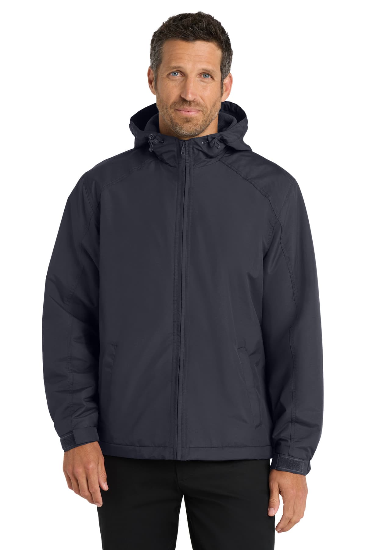 Port Authority ® Hooded Charger Jacket — Battleship Grey