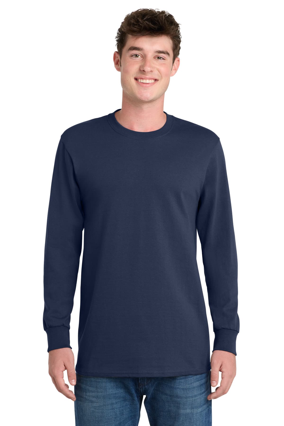 Port & Co  Tall Long Sleeve Essential Tee — Navy