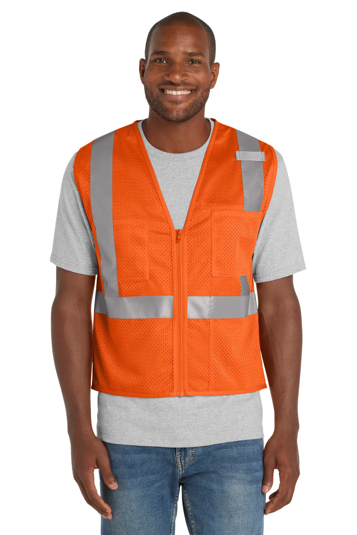 CornerStone ® ANSI 107 Class 2 Mesh Zippered Vest — Safety Orange