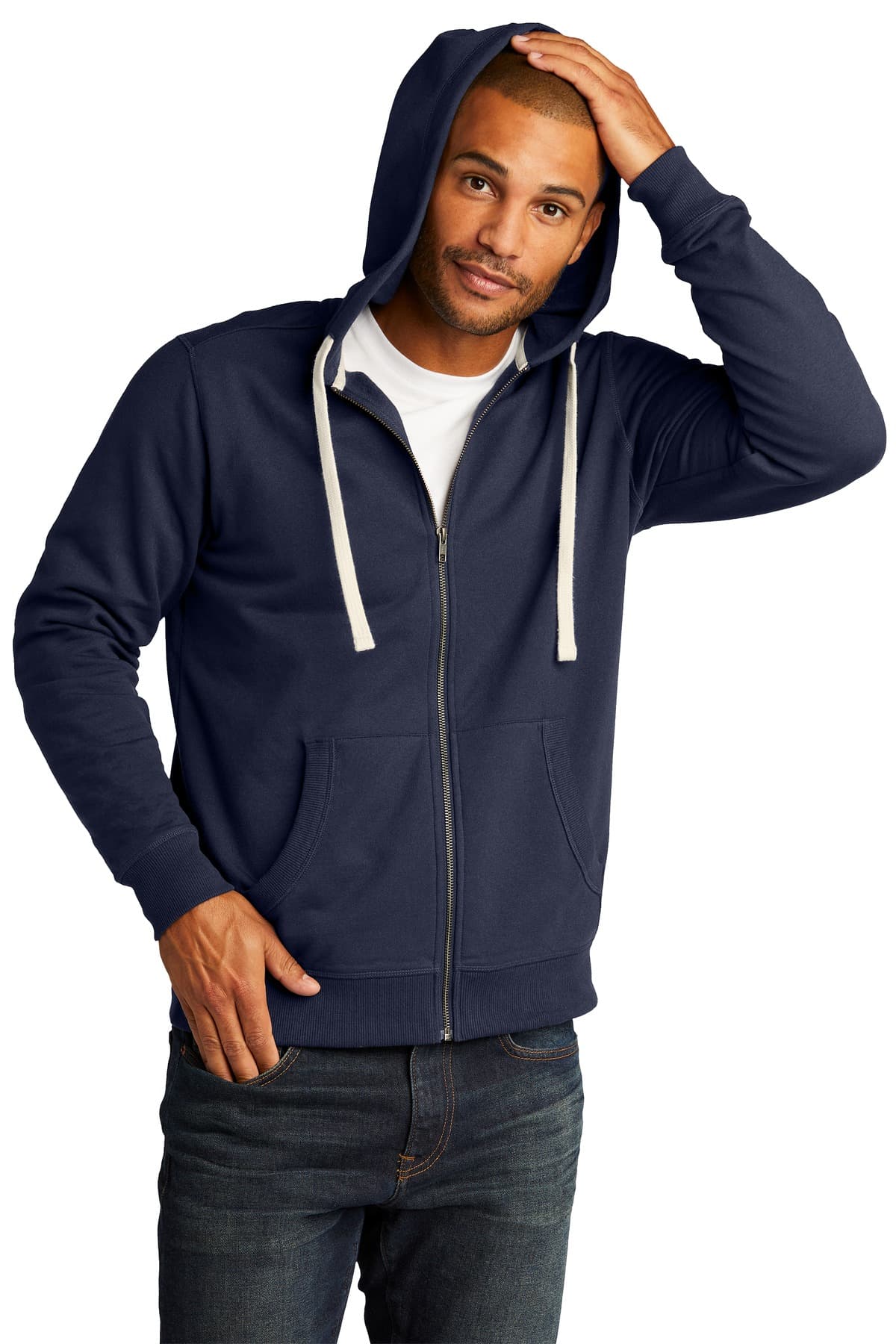 District ® Re-Fleece  Full-Zip Hoodie — True Navy