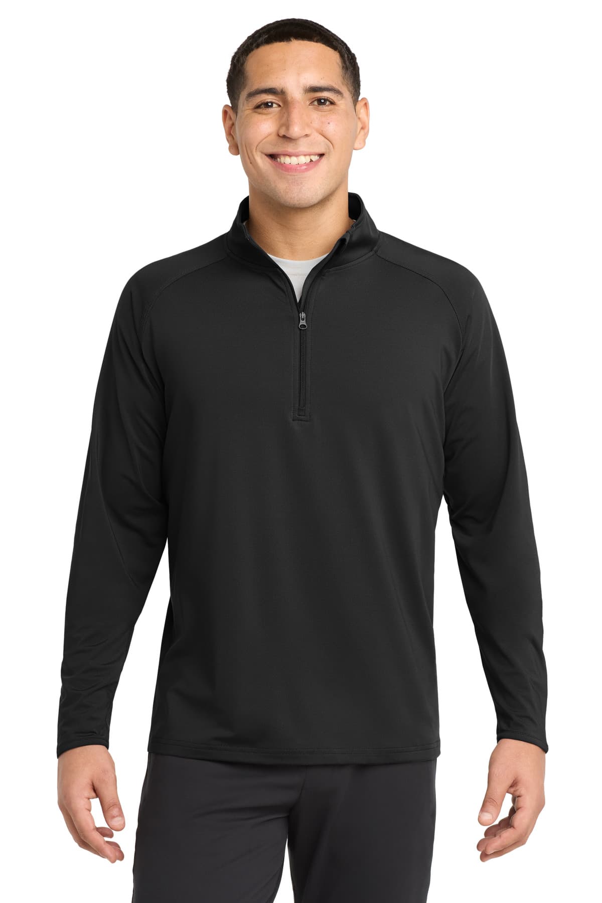 Sport-Tek ® Tall Sport-Wick ® Stretch 1/4-Zip Pullover — Black