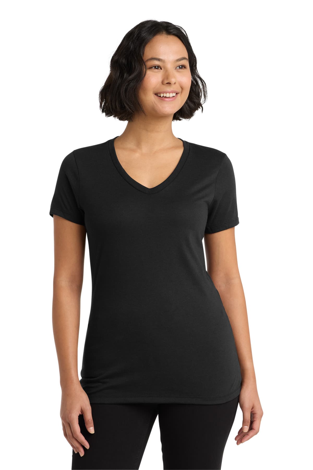 Allmade ® Women's Tri-Blend V-Neck Tee — Deep Black