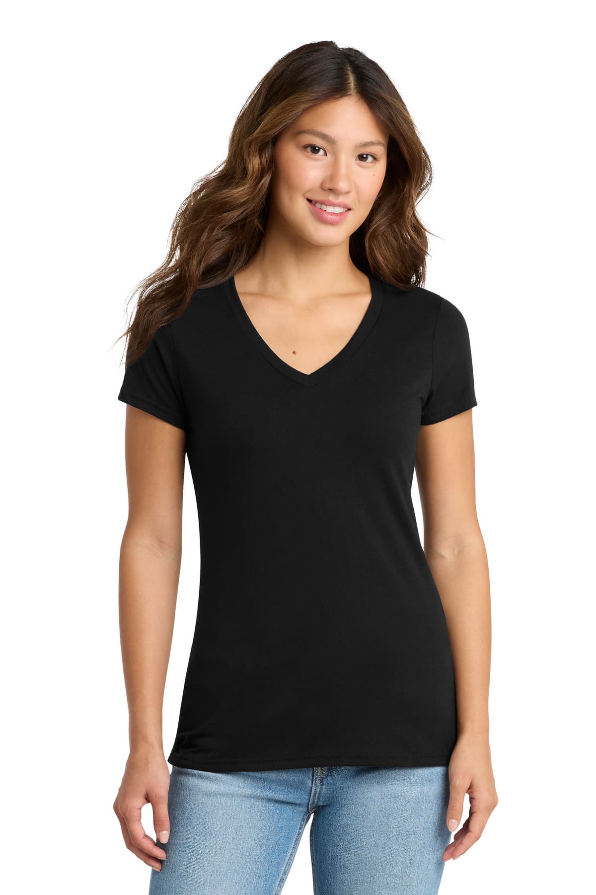 Port & Co  Women's Tri-Blend V-Neck Tee — Black