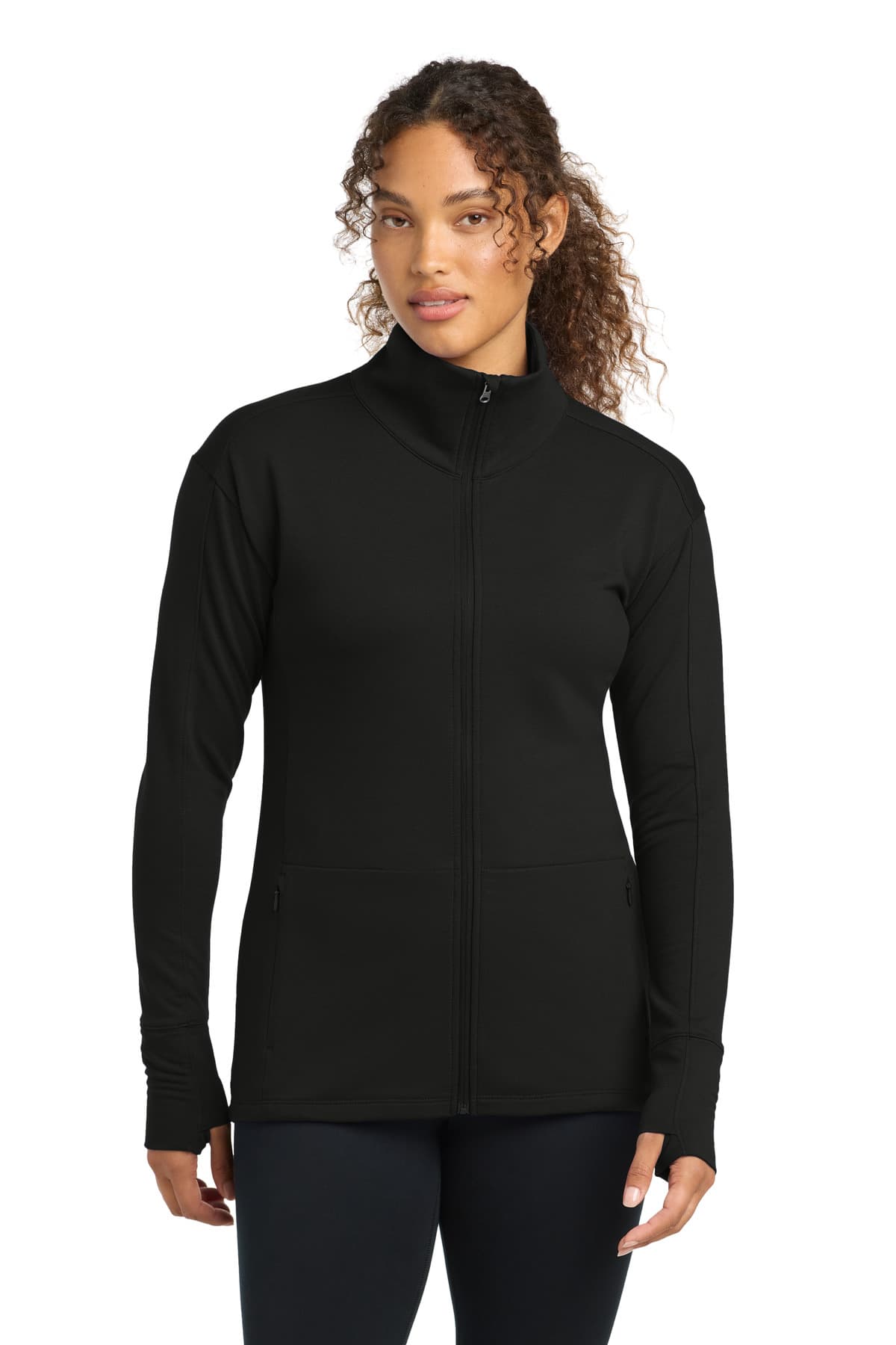 Sport-Tek ® Women's Sport-Wick ® Flex Fleece Full-Zip — Black
