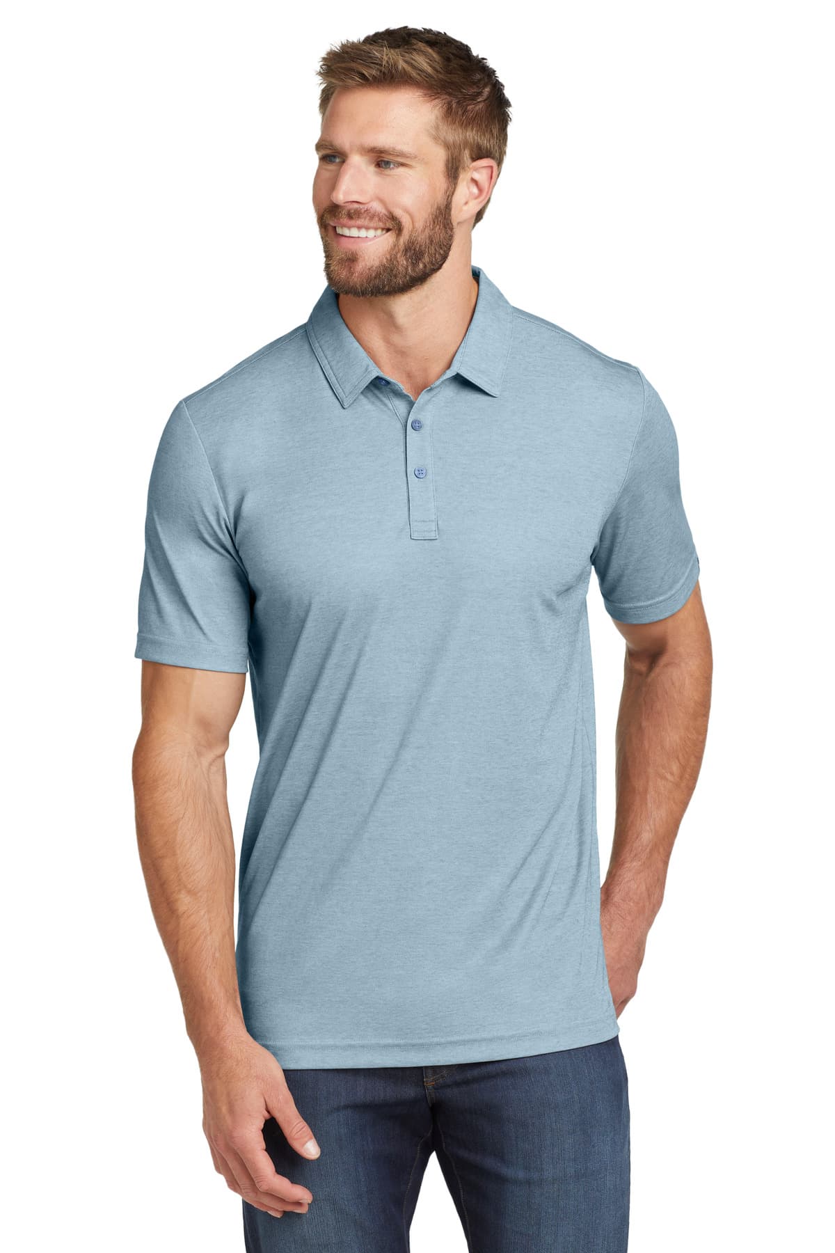 TravisMathew Oceanside Heather Polo — Allure Heather
