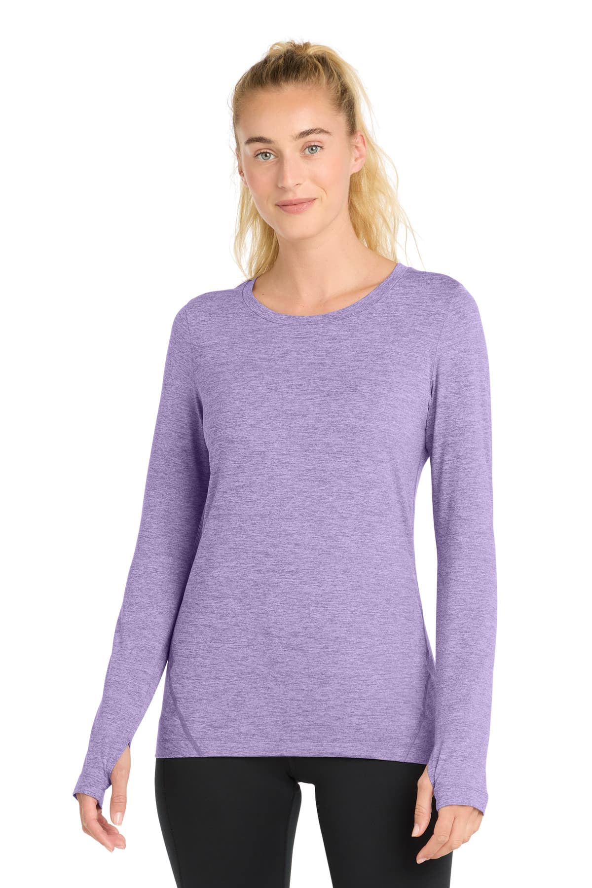 Sport-Tek ® Women's Exchange 1.5 Long Sleeve Crew — Hyacinth Heather