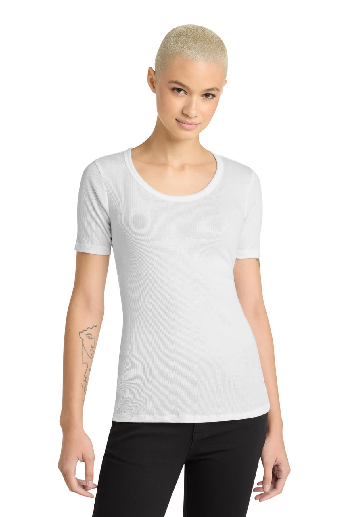 District ® Women's V.I.T.  Rib Scoop Neck Tee — White