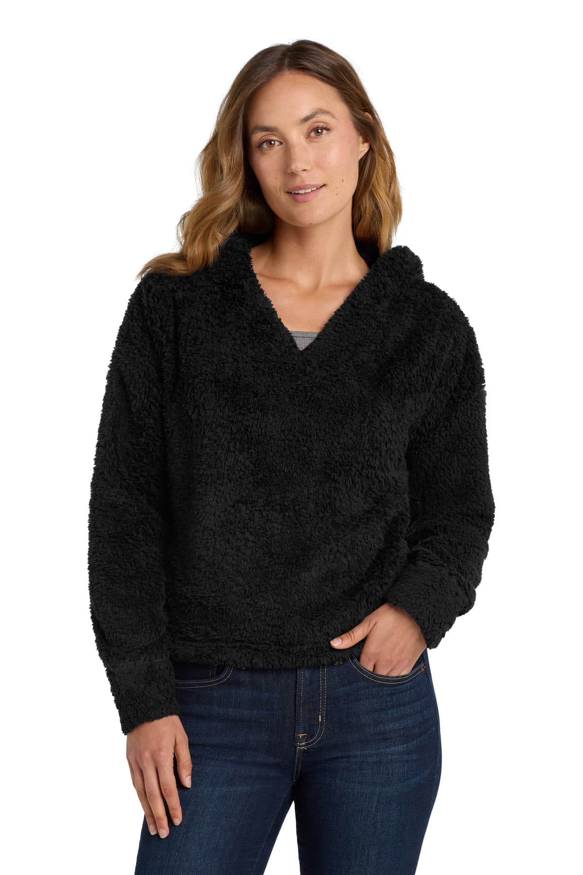 Port Authority ® Women's Cozy Fleece Hoodie — Black