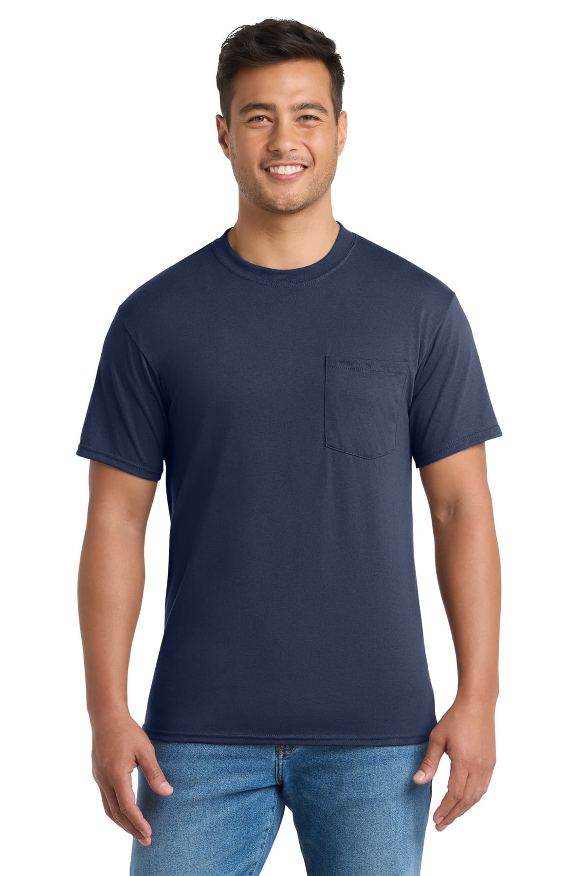 Port & Co  Tall Core Blend Pocket Tee — Navy