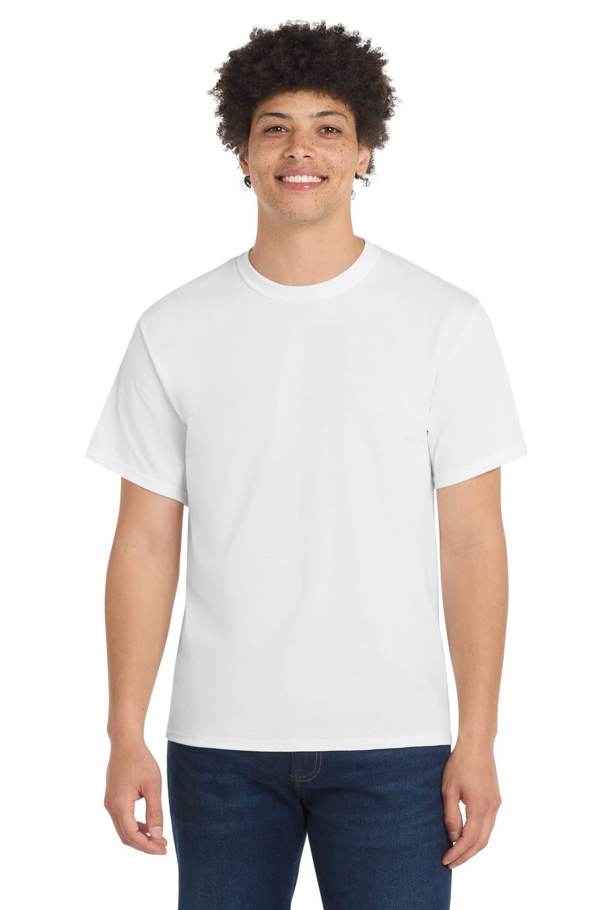 Port & Co  Tall Core Blend Tee — White