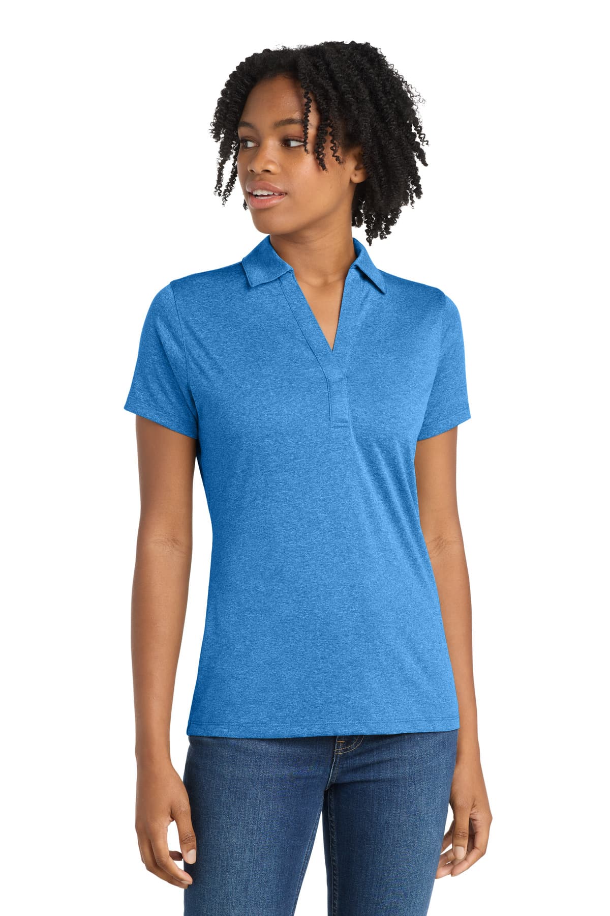 Sport-Tek ® Women's Heather Contender Polo — Blue Wake Heather
