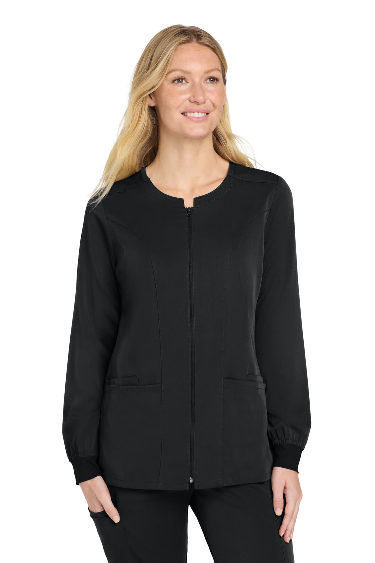 Wink ® Women's Premiere Flex  Full-Zip Scrub Jacket — Black