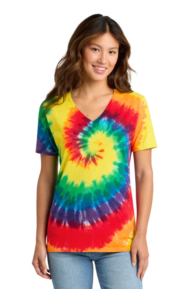 Port & Co  Women's Tie-Dye V-Neck Tee