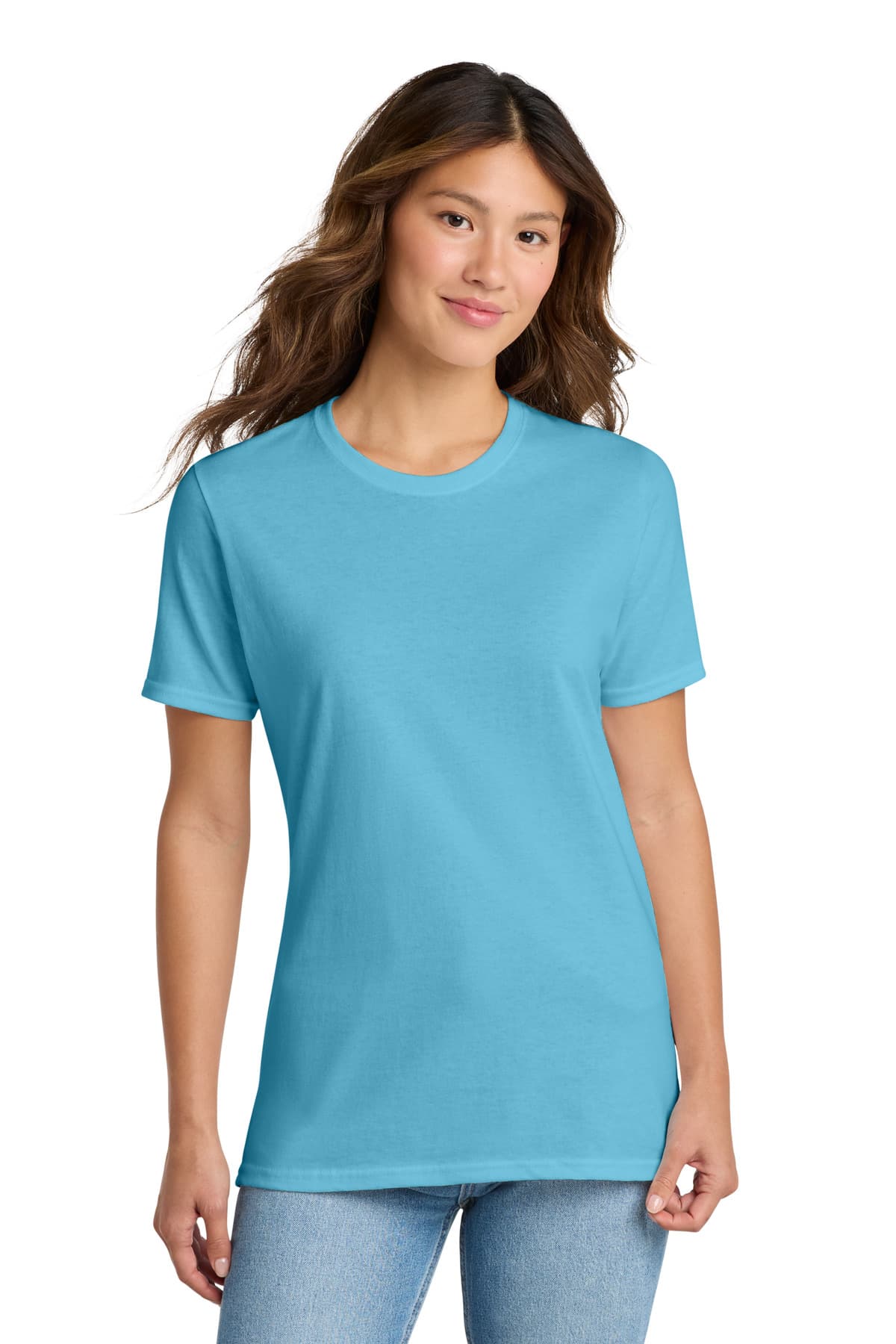 Port & Co  Women's Core Cotton Tee — Aquatic Blue