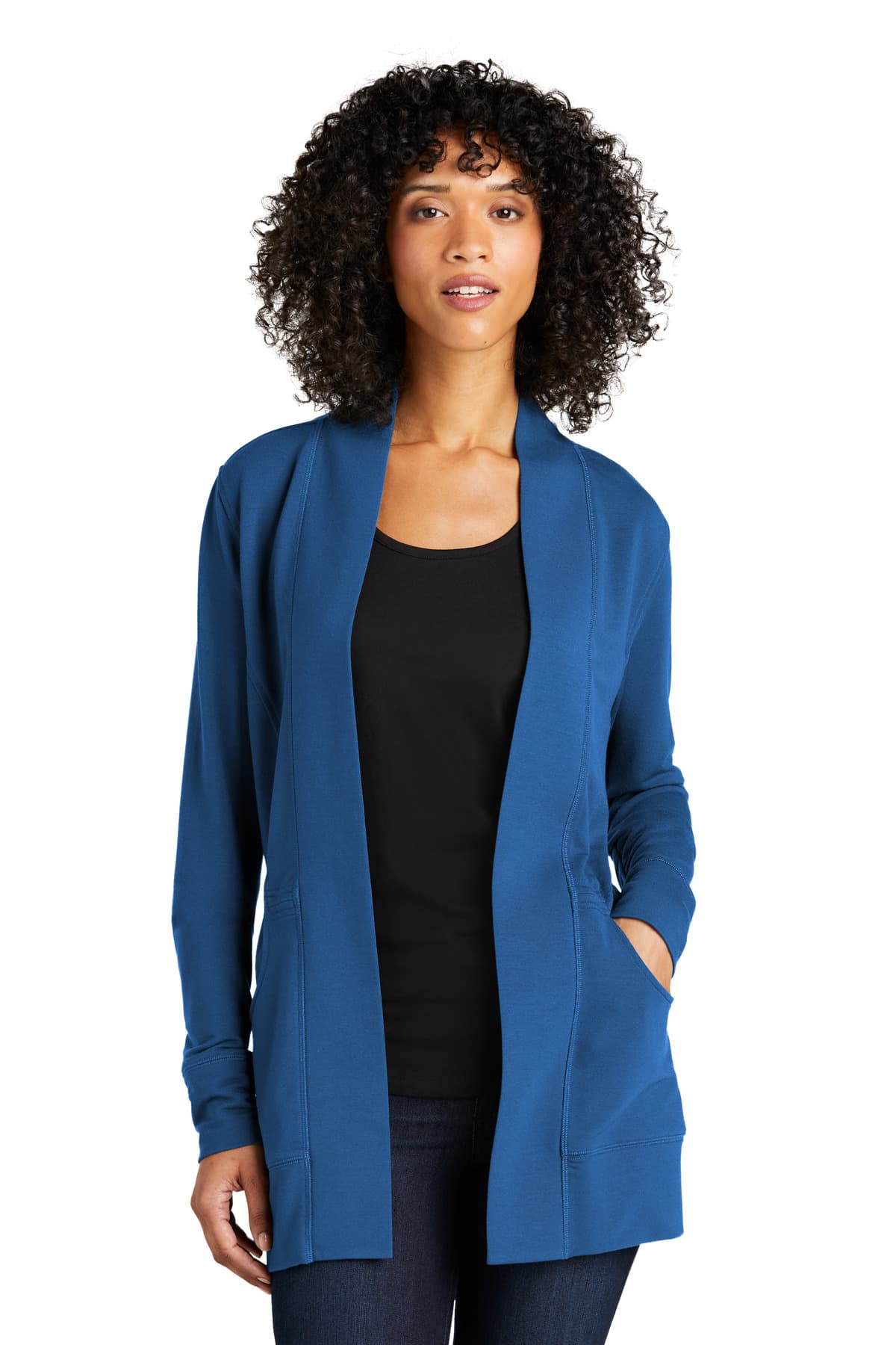Port Authority ® Women's Microterry Cardigan — Aegean Blue
