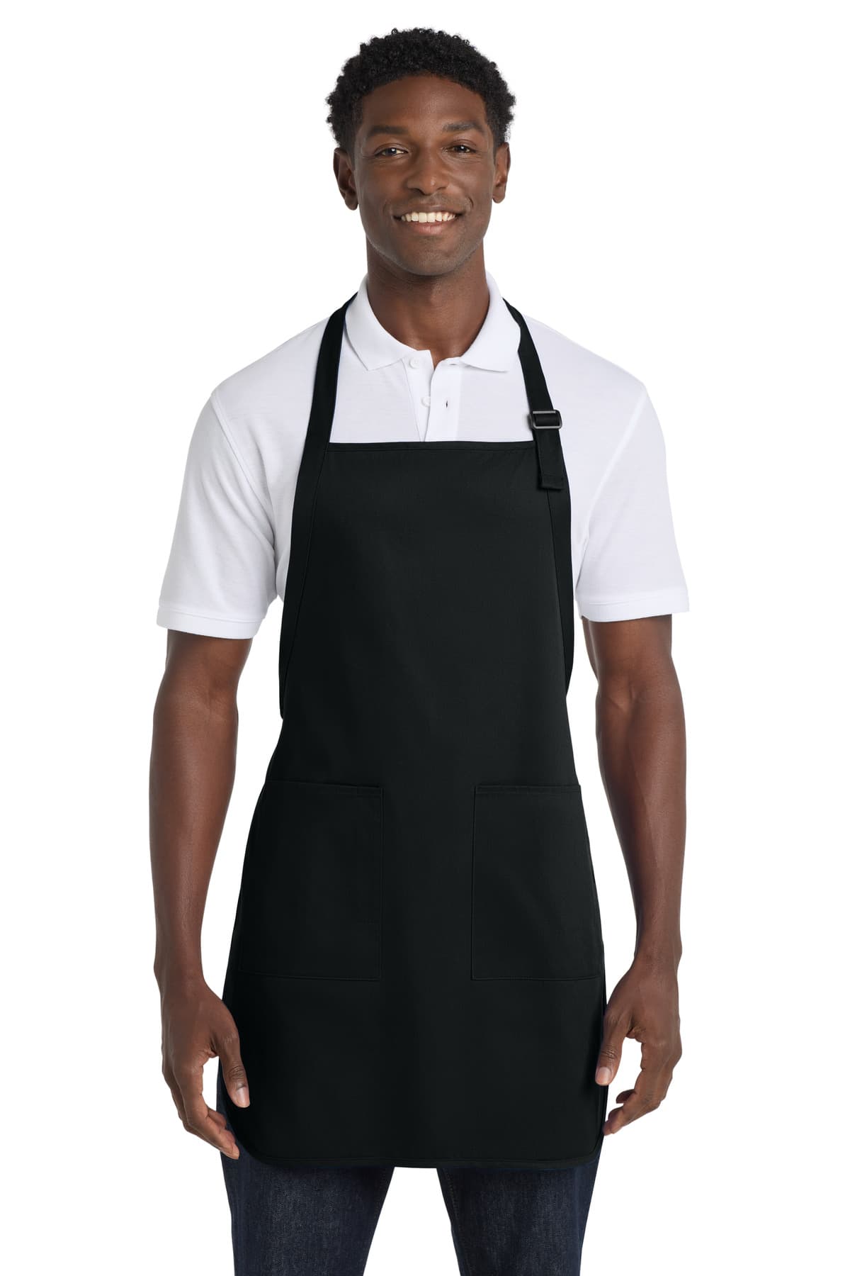 Port Authority ® Full-Length Apron with Pockets — Black