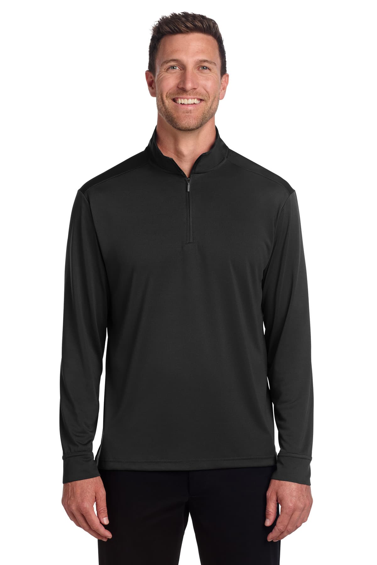 Port Authority ® C-FREE ® Snag-Proof 1/4-Zip — Deep Black