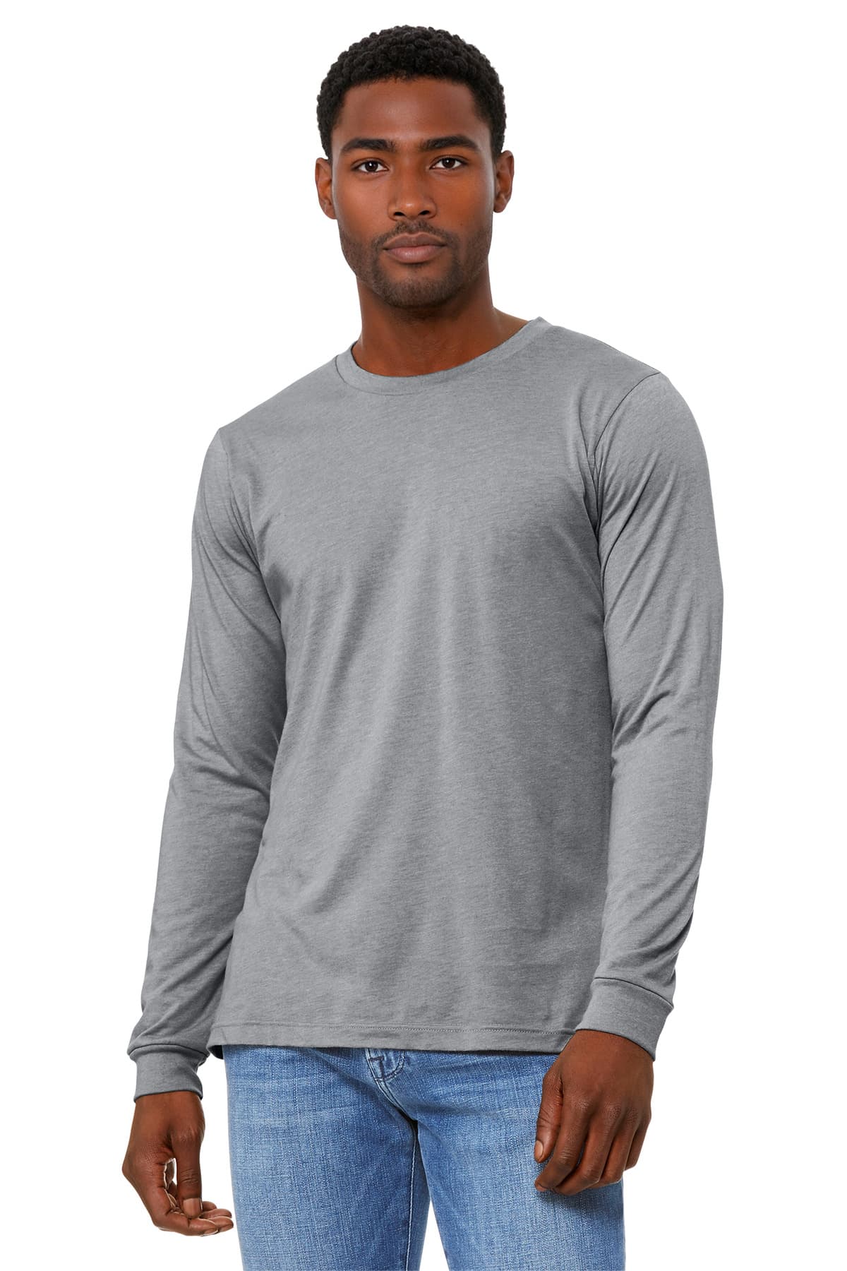 BELLA+CANVAS ® Unisex Heather CVC Long Sleeve Tee — Athletic Heather